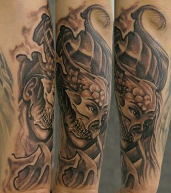 Tattoos - Bio-Organic tattoos - Bio Skeleton Girl